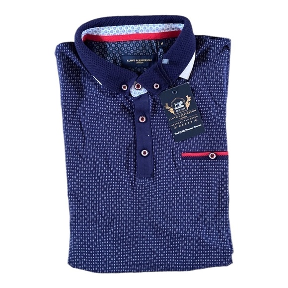 NWT Lloyd & Jefferson Short Sleeve Polo Men’s Shirt - Picture 3 of 8